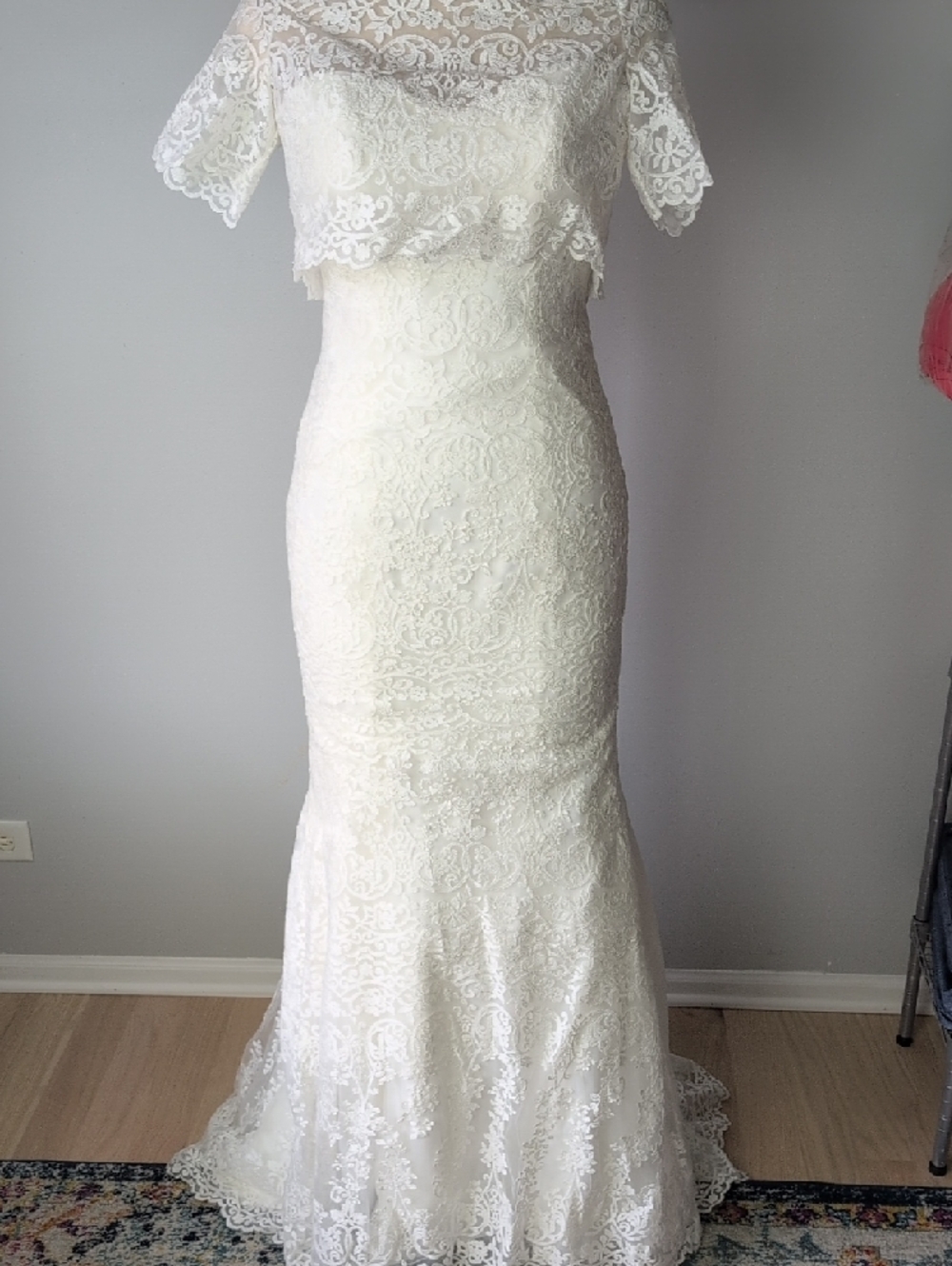 Allure Bridal, BNWT Allure Romance 2700 | Lace Mermaid Gown + Bolero,Sz. 12